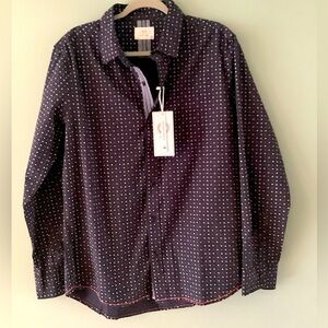 LEVEL 10 Men’s Couture L/S Navy Woven Shirt M New